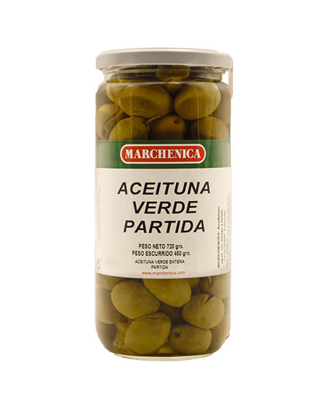 Aceituna verde partida 450 grs.